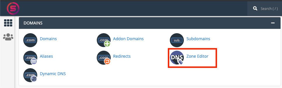 The DNS Zone Editor on your control panel is used to manage your domain DNS records.