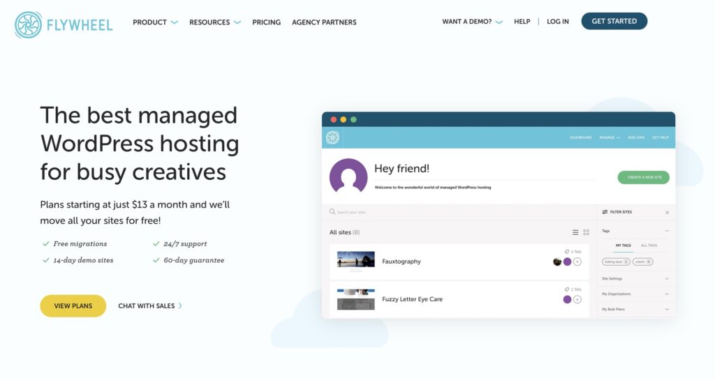Flywheel is a fast-growing web host that offers high-performance WordPress hosting for agencies, designers, and developers.